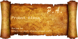 Probst Alexa névjegykártya